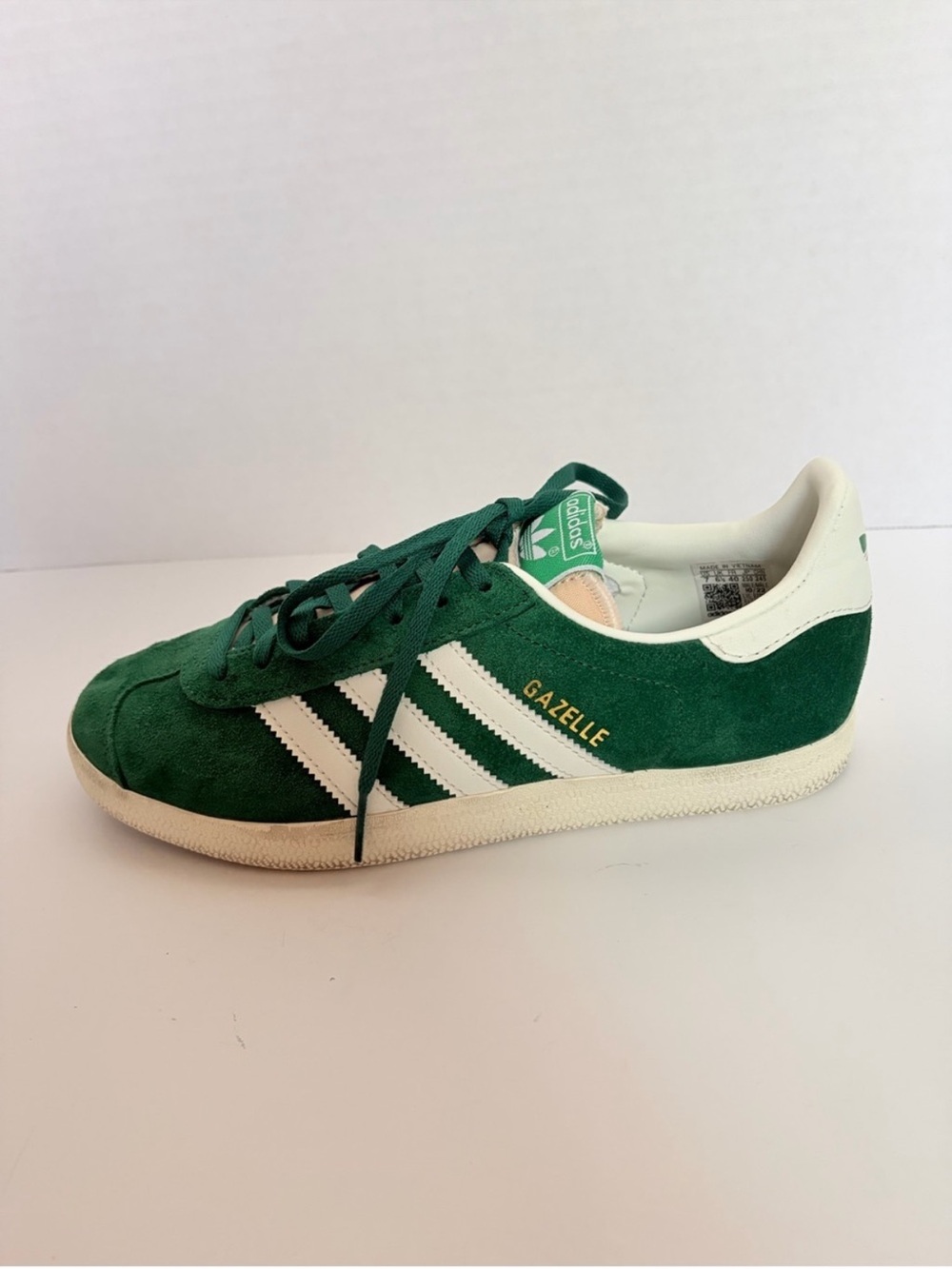 Adidas Gazelle Og Sneakers Suede Classic Shoes Lifestyle Green White Size 8.5 - Picture 5 of 14